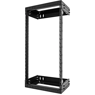Bild av StarTech.com 21U väggmonterat nätverksställ med 2 stolpar, 19 tum öppen ram, justerbart djup, väggdataback för IT/AV fästmuttrar och skruvar ingår (RACK 20 WALL OA)