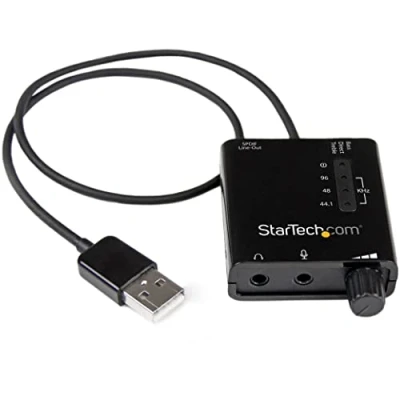 Bild av StarTech.com USB ljudadapter externt ljudkort med SPDIF digitalt ljud 2 x 3,5 mm uttag till ljudomvandlare svart