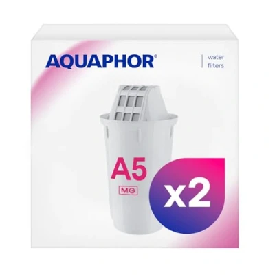 Bild av AQUAPHOR Filterpatron A5 pack 2 med magnesium I filtrerar kalk och klor samt tungmetaller andra ämnen 350 l klart vatten AQUALEN Technology Bättre mat &amp; dryck