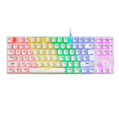 Bild av MARSGAMING MK80 vit, mekaniskt speltangentbord TKL FRGB, antitighosting, switch mekanisk blå, amerikanska språk