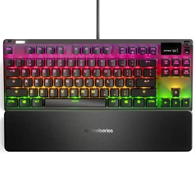 Bild av SteelSeries Apex 7 TKL Mekaniskt gamingtangentbord OLED Smart Display USB genomkoppling och mediakontroller RGB LED bakgrundsbelyst Röda reglage Amerikansk QWERTY Layout