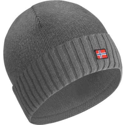 Bild av ACE Norway Vintermössa av fårull varm stickad mössa för män och kvinnor mjuk ullig vuxna Grå