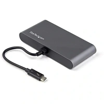 Bild av Thunderbolt 3 mini dockningsstation bärbar dubbel skärm TB3 med HDMI 4K 60Hz 2x USB A hub (3.2/2,0) &amp; GbE 28 cm ansluten kabel dator multiportadapter Mac/Windows (TB3DKM2HDL)