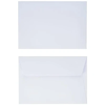 Bild av Clairefontaine 5436C förpackning med 20 självhäftande kuvert C6 format 11,4 x 16,2 cm 120 g/m² vita färger inbjudan evenemang och korrespondens pollensortiment premium slätt papper