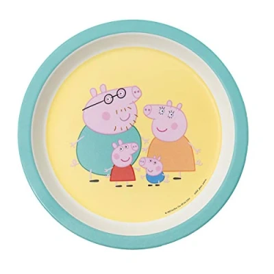 Bild av Petit Jour Paris baby mattallrik grun Peppa Pig perfekt form!