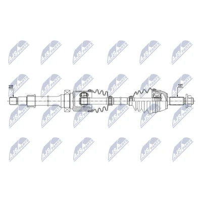 Bild av NTY NPW FR 173 Drivaxel Bakaxel höger 935mm Manuell 6 växl. låda
