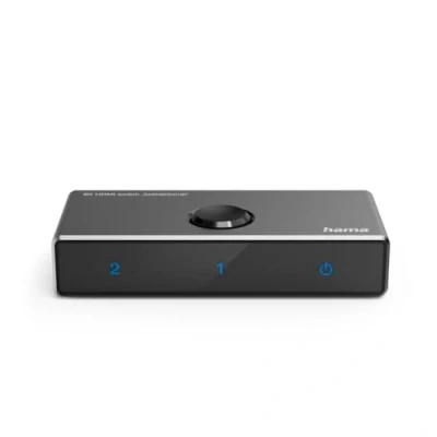 Bild av Hama HDMI omkopplare 8k (HDMI 2 i 1 out/1 in out, switch för TV, PC, bildskärm, Blu ray spelare, konsol, projektorer, adapter gaming, hemmabio ultra HD) svart
