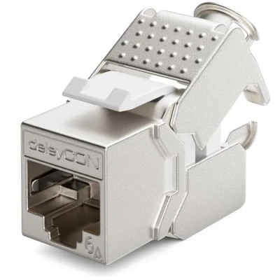 Bild av deleyCON 1x Keystone Modul CAT 6a Uttag Helt Skärmad STP RJ45 Verktygsfri Tack Vare Snap In Montering Råkabel 500MHz 10GBit/s