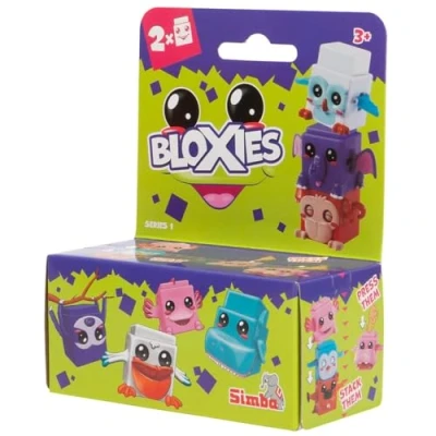 Bild av Simba 105952626 Bloxies Samlarfigurer, 2 Pack Toys Stapelbara Samlarfigurer med Tryckfunktion, Samla alla 18 Figurer, 4,5 cm, Från 3 år, Slumpmässigt Urval