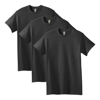 Bild av GILDAN herr T shirt i tung bomull, stil G5000, multipack, Svart, S