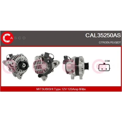 Bild av CASCO CAL35250AS Generator 12V 120A CITROËN: C5 II Kombi, C4 I Hatchback, III PEUGEOT: 307 407 Sedan, SW