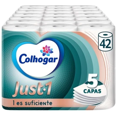 Bild av Colhogar Just 1 7 x 6 toalettpapper, mycket absorberande och ultramjukt, 5 lager, vit