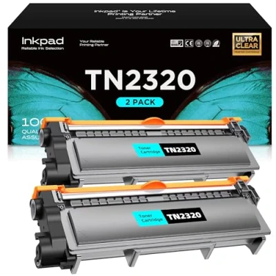 Bild av iNKPAD TN2320 toner kompatibel med Brother TN 2320 2310 för MFC L2700DW L2700DN HL L2340DW L2300D L2720DW DCP L2540DN L2740DW L2360DN (2 svart)