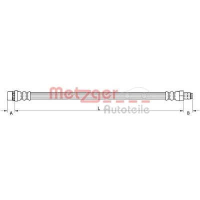 Bild av METZGER 4110931 Flexible De Frein 314 DACIA: Sandero I, Logan I MCV, Express
