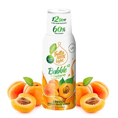 Bild av Light Low Carb Fitness Sirap från FruttaMax Noll socker Med Stevia 50 60% fruktinnehåll 500ml (Aprikos Light)