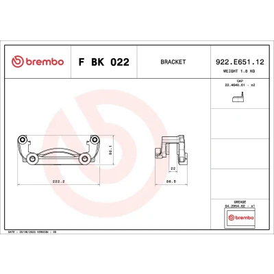 Bild av Bromsoksmonteringssats BREMBO F BK 022