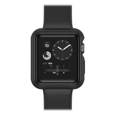 Bild av OtterBox All Day Watch Bumper för Apple Series 3 38mm, stöttåligt, fallskyddat, tunt fodral Watch, skyddar displayen och kanterna, Svart