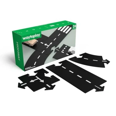 Bild av Waytoplay Highway den flexibla leksaksgatan, 24 st. Lek med dina bilar inomhus och utomhus. Tillverkad i Nederländerna
