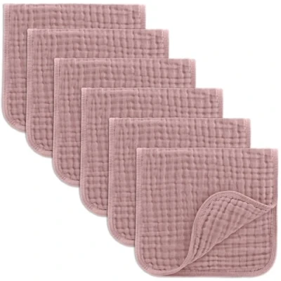 Bild av Comfy Cubs Muslin spottdukar set om 6 stora 100 % bomull handtvättlappar lager extra absorberande och mjuka (malva, pack)