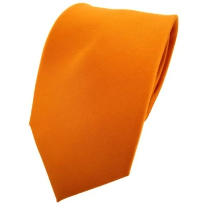 Bild av TigerTie herrslips klassisk 8 cm satinslips i enfärgad design, perfekt för affärsmöten, festliga tillfällen och fritid, orange djup mörk orange, Krawattengröße: ca. Länge 150 cm, Breite