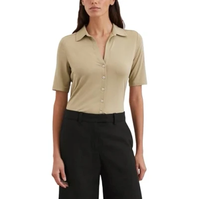 Bild av Marc O&#039;Polo Blouse Short Sleeve Classic FIT Skjorta, Storlek: Small, Summer sand