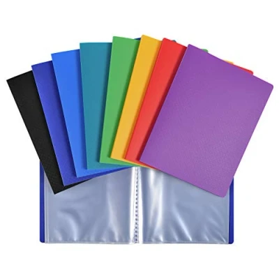 Bild av Exacompta Ref 88210E Opak PP displaybok 180 x 230 mm i storlek, genomskinliga fickor, flexibelt fodral av polypropylen, 20 40 visningssidor slumpmässig färg, enkel enhet