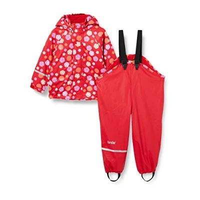 Bild av CareTec Unisex barn regn kostym PU W. Fleece regnrock, Röd (402), 18 24 månader