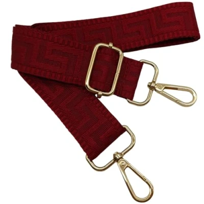 Bild av Färgglad justerbar axelrem för damväskor röd vin, 80130 cm väska rem med guld karbinhake, hållbar crossbody väska, gitarr, moderna väskor tillbehör, 3,8 cm, 1304