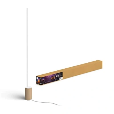 Bild av Philips Hue Gradient Signe Oak: Vit golvlampa för sovrummet, White Ambiance, flerfärgfunktion, Zigbee &amp; BT, röststyrning via Amazon Alexa, Google Home, Siri