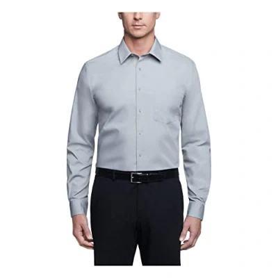 Bild av Van Heusen Poplin Solid Skjorta herr, normal passform, Grå sten, 17&quot; Neck 32&quot; 33&quot; Sleeve