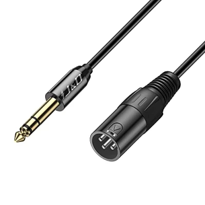 Bild av J&amp;D 1/4 till XLR kabel, TRS 6,35 mm (1/4 tum) hane balanserad sammankopplingskabel, 2,7 meter