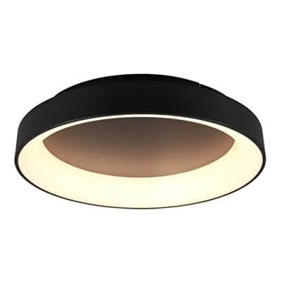 Bild av Trio Leuchten LED taklampa Girona 671290132, metall svart matt, akryl, inklusive 48 watt LED, dimmer, minnesfunktion, nattlampa, fjärrkontroll