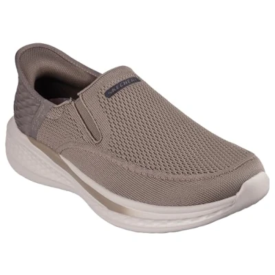 Bild av Skechers Herr handsfree Slip ins Slade Deacon sneakers, Taupe Stickad Mesh, 9 UK, Brungrått stickat nät, 43 EU
