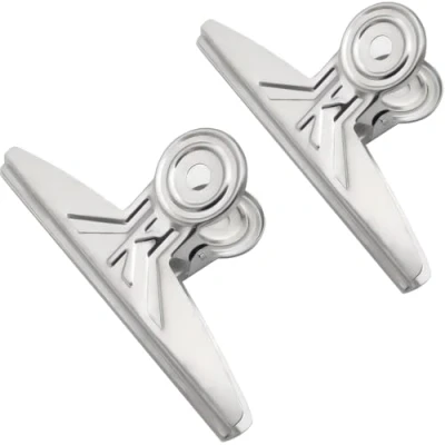 Bild av Coideal Extra stora bulldogg klämmor rostfritt stål, 2 pack 20 cm silverton metallfil pappersbindare för ritbord hem kontor skolmaterial (18 cm)