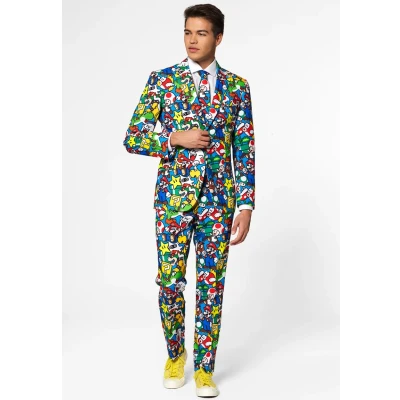 Bild av Opposuits Super Mario Kostym multicoloured, Storlek: 52, Multi coloured