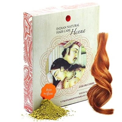 Bild av Henna, kopparfärg, naturligt färgämne och hårbehandling, pulver (200g)