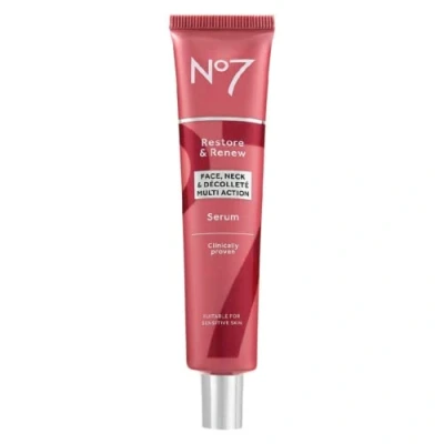 Bild av No7 Restore &amp; Renew Multiactionserum för ansikte, hals och dekolletage, 75 ml