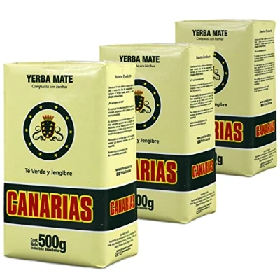 Bild av 🌿Yerba Mate Canarias Verde Jengibre 1.5 kg (3x0.5 kg) + Presentprov (40g):🧉Rik på antioxidanter och vitaminer, påskyndar ämnesomsättningen, utan socker!