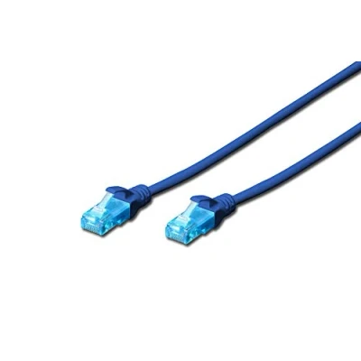 Bild av DIGITUS LAN Kabel Cat 5e 1m CCA nätverkskabel med RJ45 U/UTP oskärmad kompatibel 6 och 5 Blå