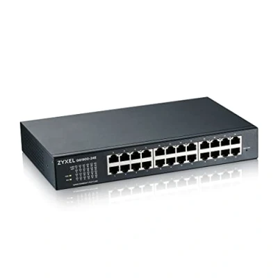 Bild av Zyxel 24 port Gigabit switch Smart Managed Skrivbord/rackmontering och fläktlös design VLAN, IGMP, QoS [GS1900 24E]