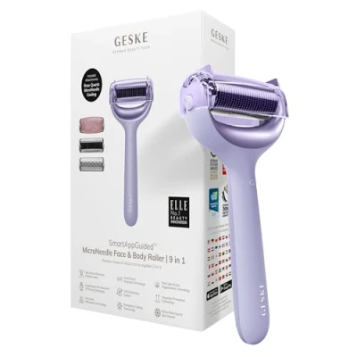 Bild av Geske Microneedle FACE BODY Roller 9 IN 1 Electronic Tools SMARTAPPGUIDED Ansiktsvård tillbehör, Storlek: One Size, Purple