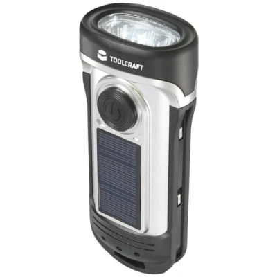 Bild av TOOLCRAFT TO 8602005 LED Ficklampa IPX8 vattentät, med varningslampfunktion solcell, dynamo 20 lm 176 g