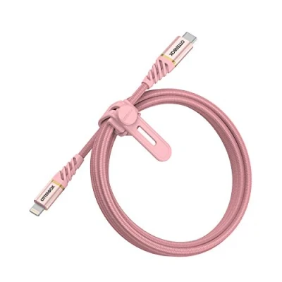 Bild av OtterBox Premium förstärkt och flätad USB C till kabel, snabbladdkabel för Smartphone Tablet, Ultra tålig, böj flextestad, 1M, Rosa Guld