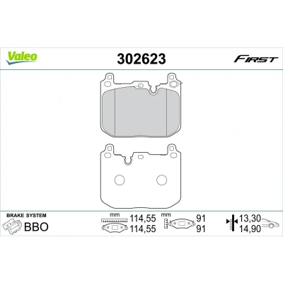Bild av Bromsbeläggssats, skivbroms Valeo 302623