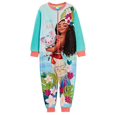 Bild av Disney moana Onesie för flickor fleece pyjamas barn myskläder sovdräkt pyjamas, mång, 3 4 År