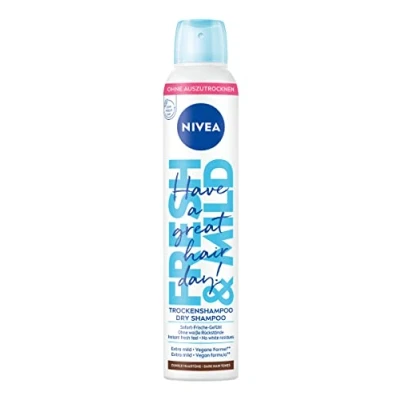 Bild av NIVEA torrschampo Fresh &amp; Mild (200 ml), extra milt spray för mörka hårfärger med behaglig doft, torrt hårschampo som ger omedelbar friskhet