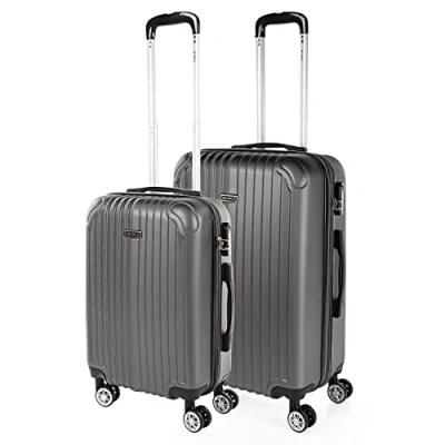 Bild av ITACA Ställ Rese resväskor 4 hjul Vagn Set 2. ABS. Stel och lätt. Hantera handtag Hänglås. Liten hytt Låg kostnad medium Extensible. T71515, Antracit