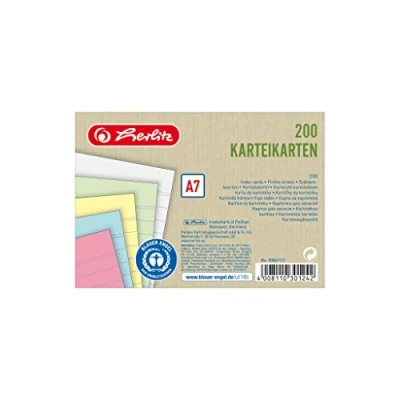 Bild av Herlitz indexkort, flerfärgad, A7