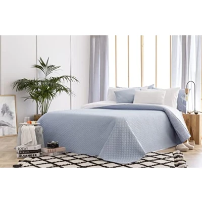 Bild av Todocama Tunt bouto överkast med rombdesign för vår, sommar, höst och vinter 100% extra mjuk mikrofiber sängöverkast multifunktionssäng säng 105200 x 260 cm ljusblå
