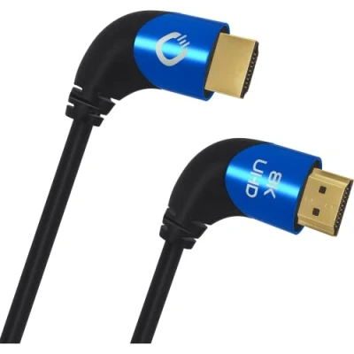 Bild av Oehlbach Shape Magic 90 UHD 8K Ultra High Speed 2.1 HDMI kabel certifierad 48 Gbps (90 graders vinkelkontakt, OFC koppar, 4K@120 Hz, 8K@60 eARC, dynamisk HDR) svart 1,5 m